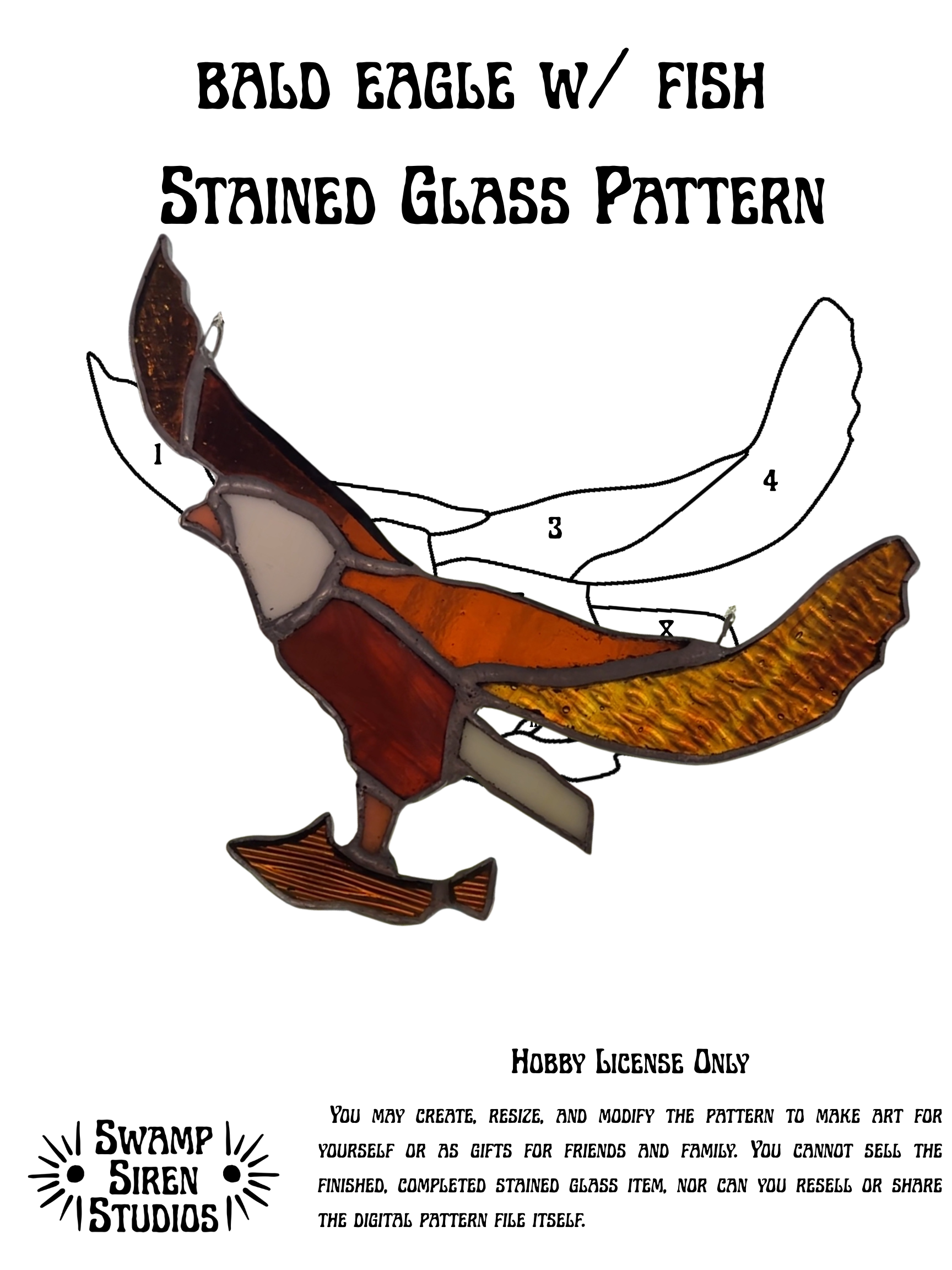 Stained Glass Bald Eagle Pattern