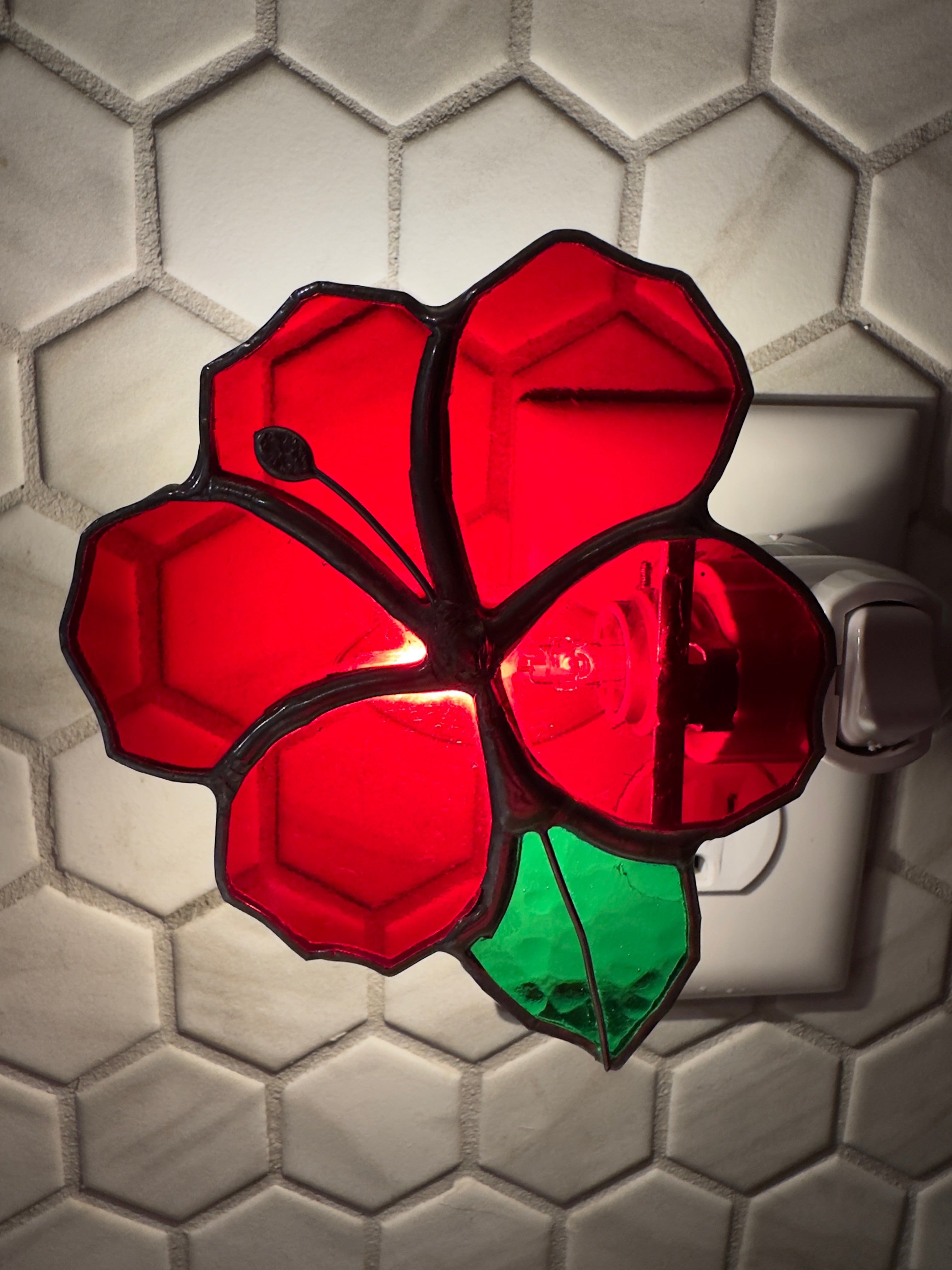 Stained Glass Swamp Hibiscus Pattern