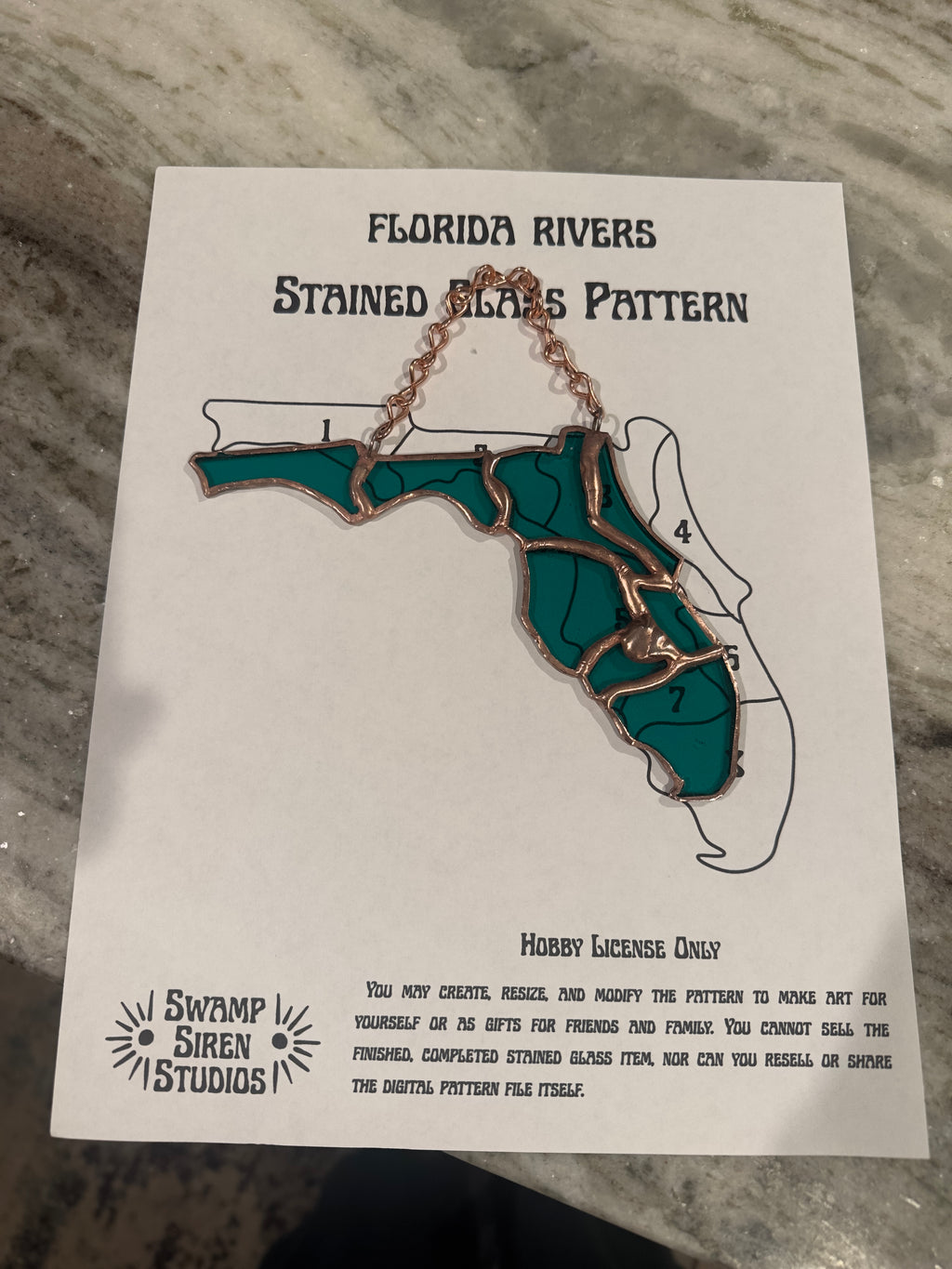 Stained Glass Florida Rivers Pattern