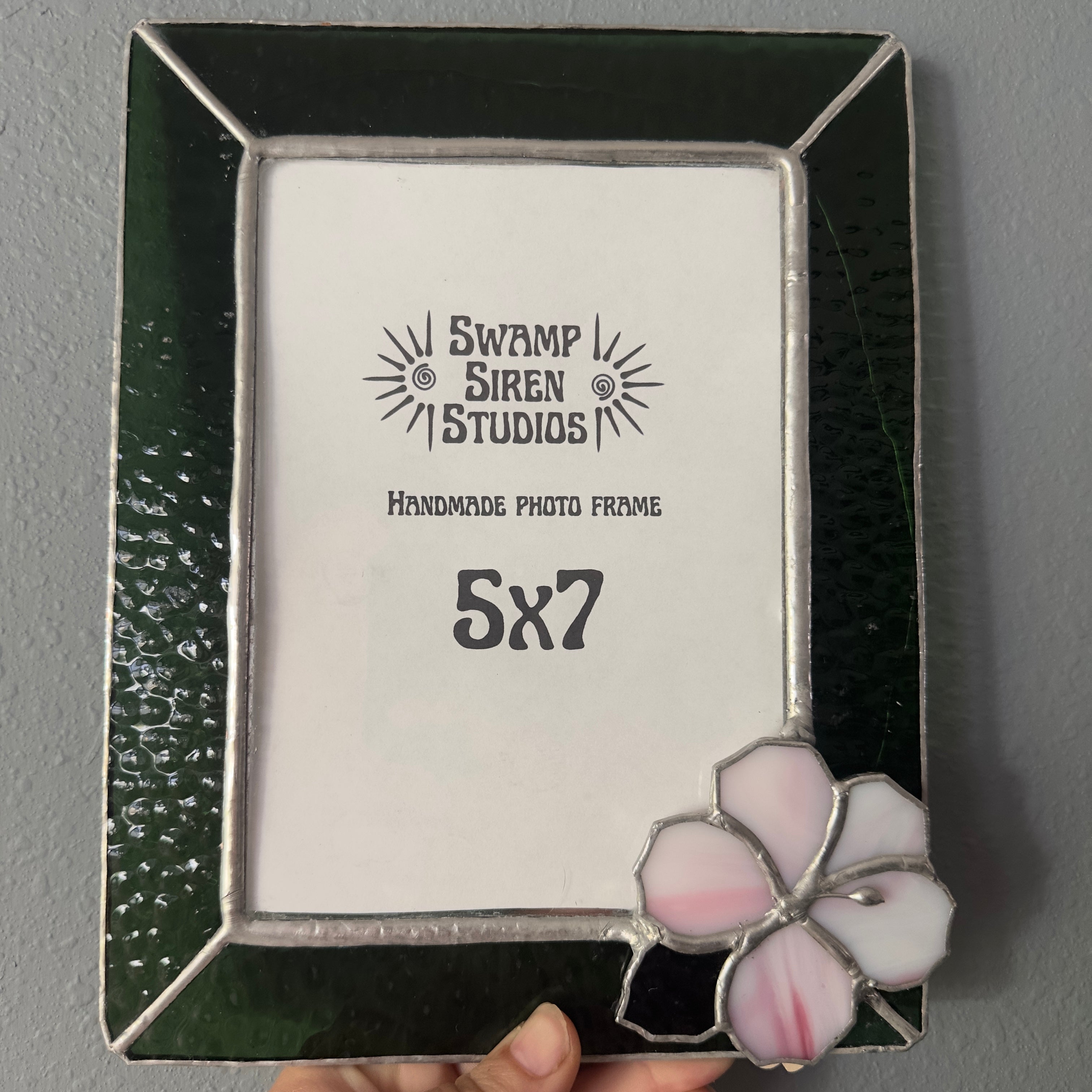Stained Glass Hibiscus 5x7 Picture Frame
