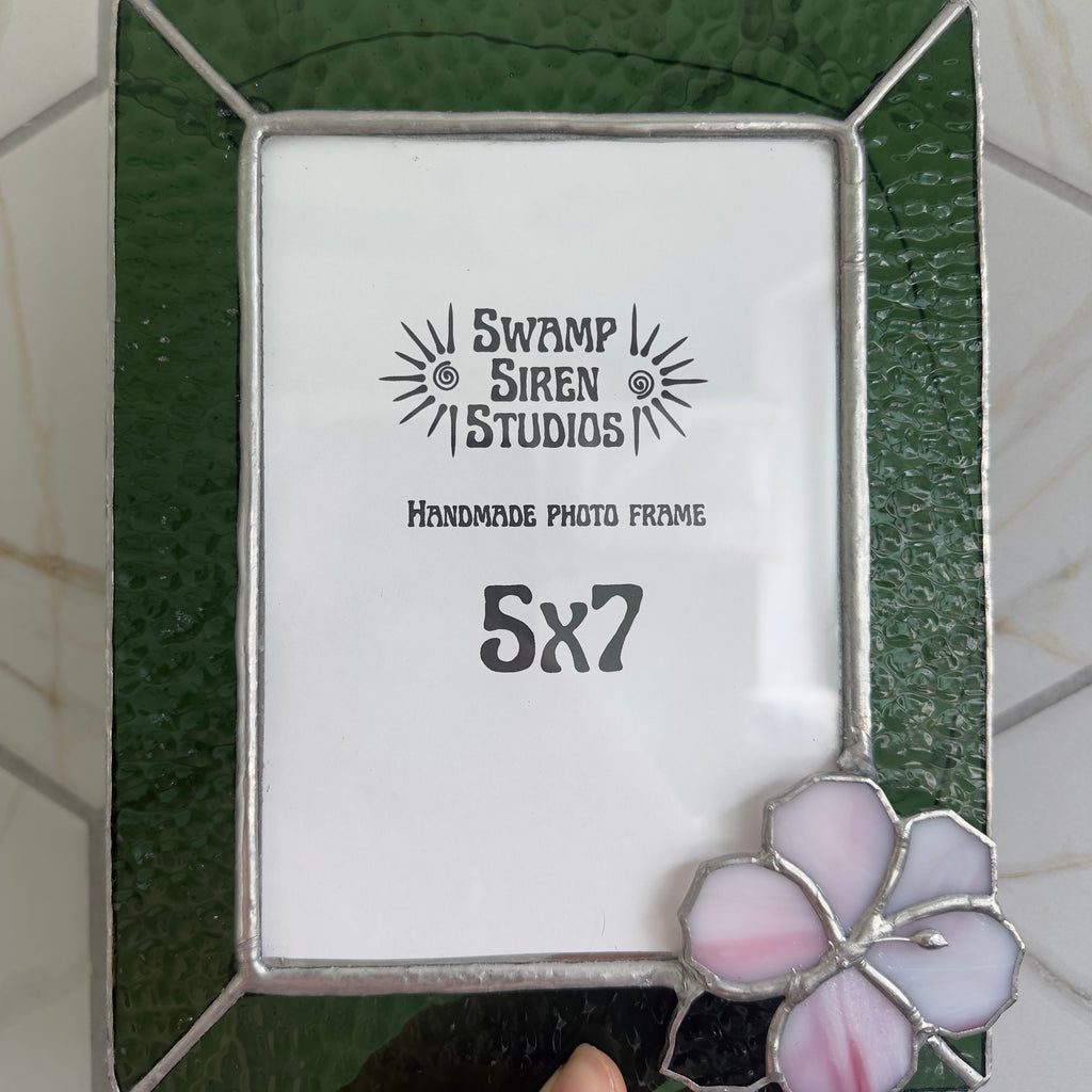 Stained Glass Hibiscus 5x7 Picture Frame