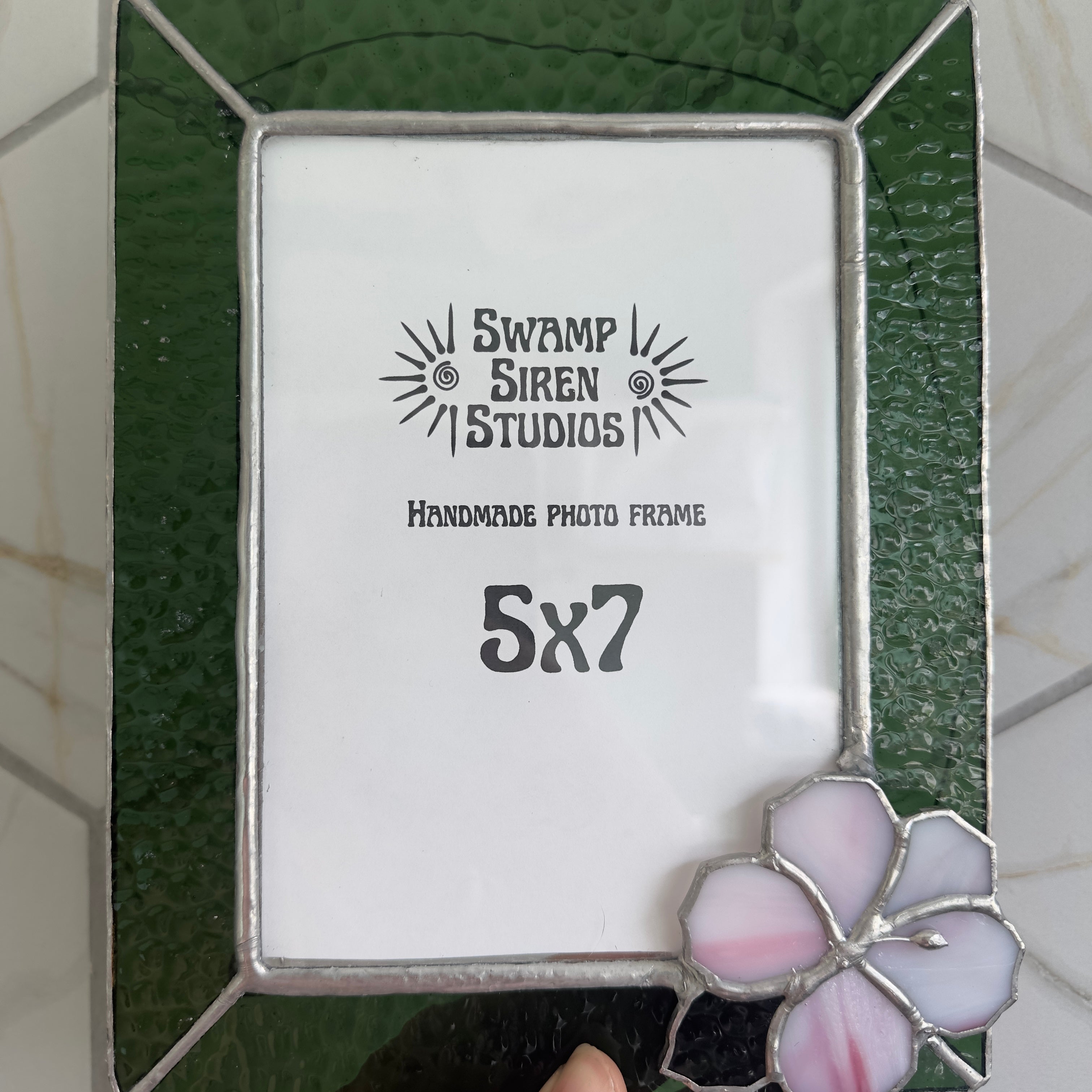 Stained Glass Hibiscus 5x7 Picture Frame