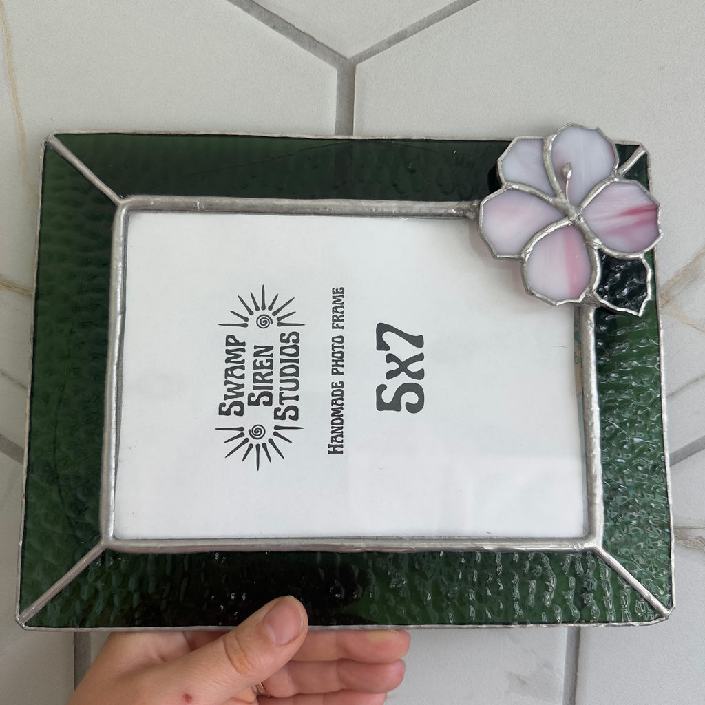 Stained Glass Hibiscus 5x7 Picture Frame