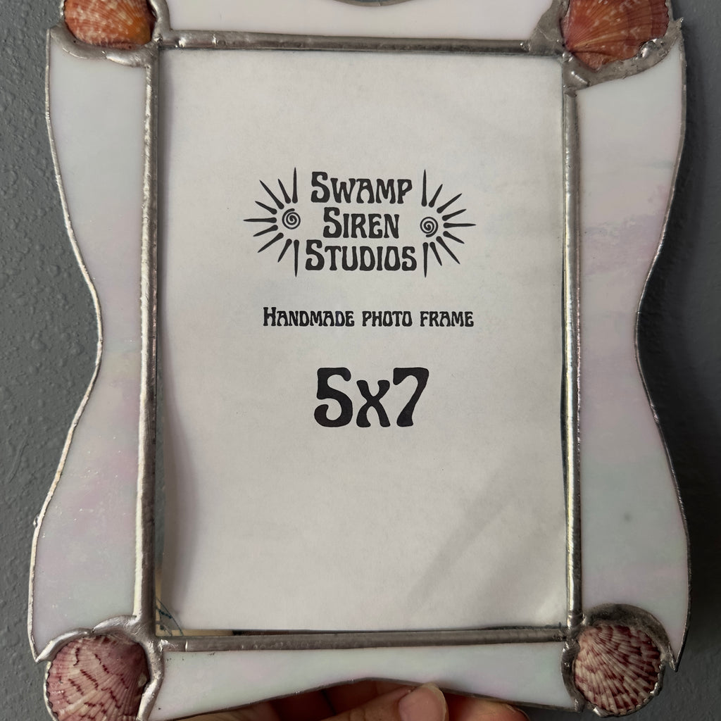 Stained Glass 5x7 Picture Frame with Shells