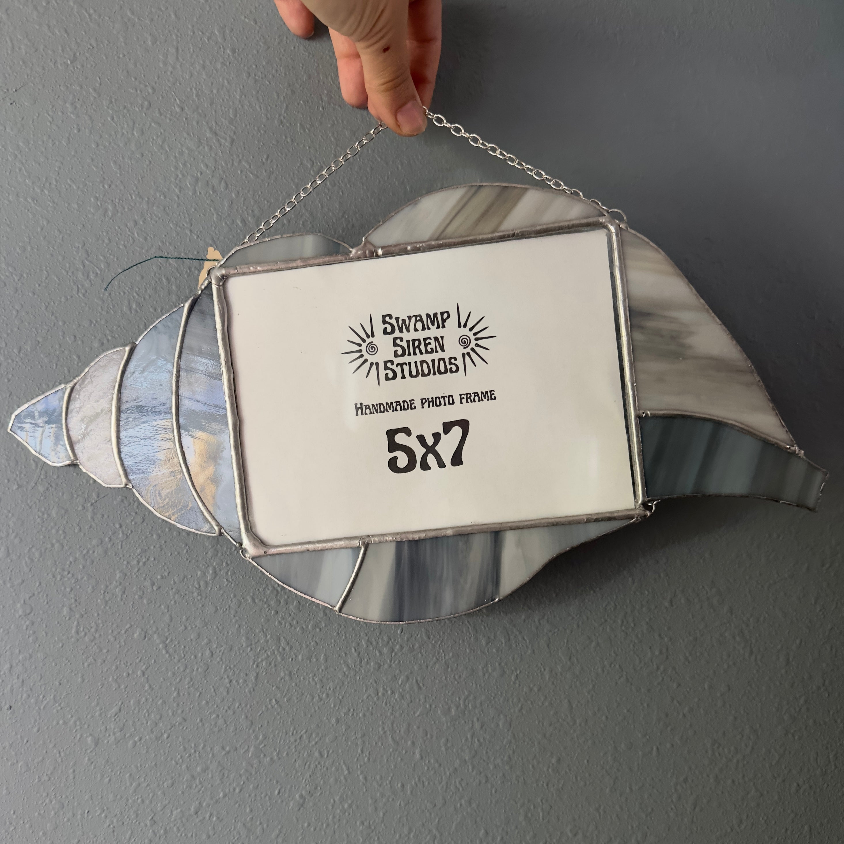 Stained Glass Conch Shell Picture Frame