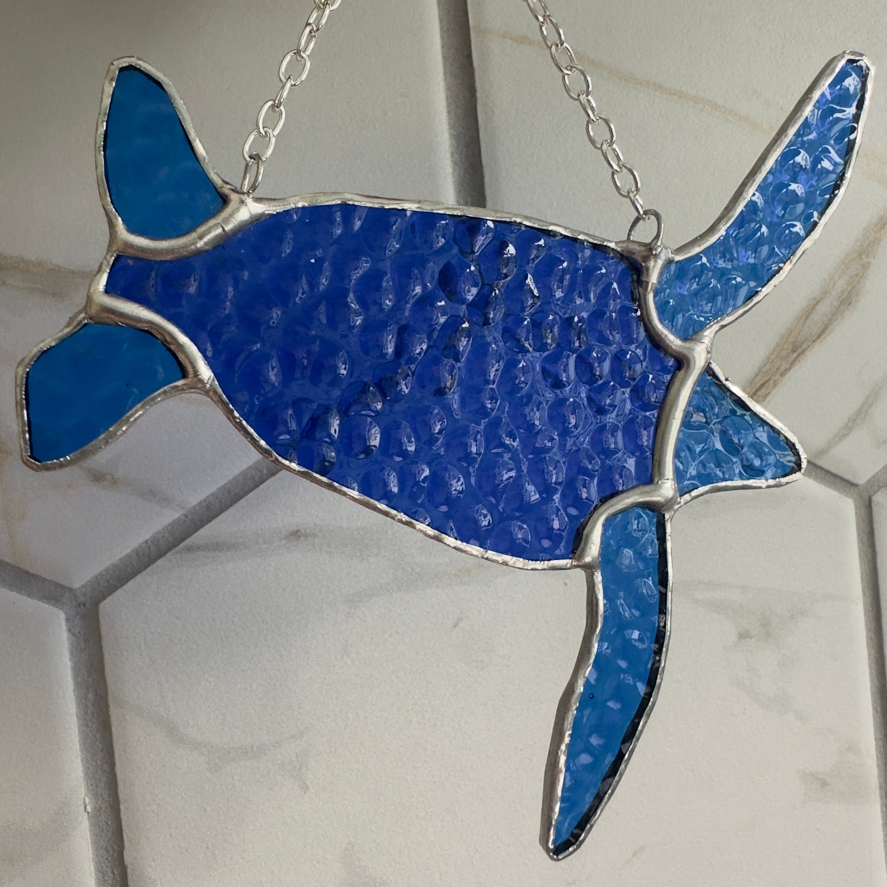 Stained Glass Sea Turtle Suncatcher
