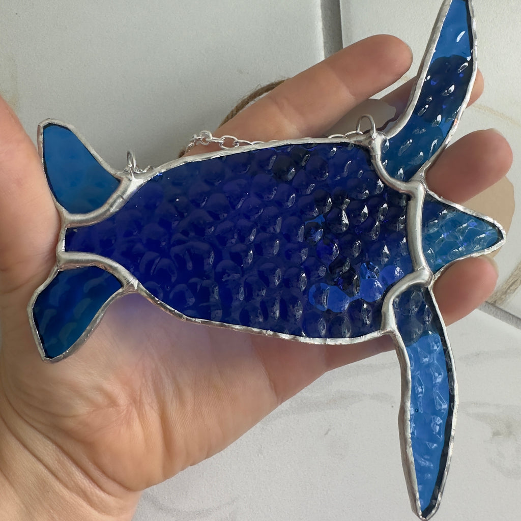 Stained Glass Sea Turtle Suncatcher