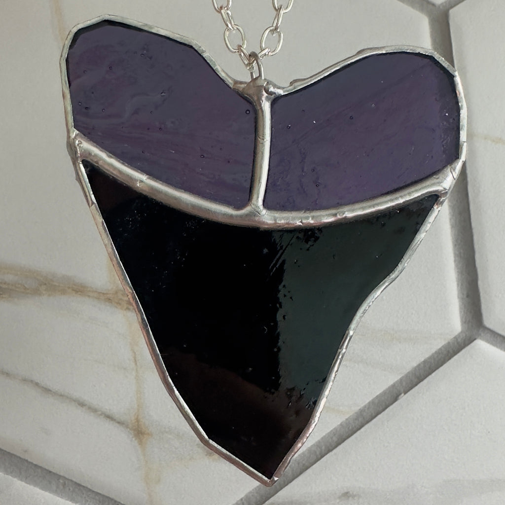 Stained Glass Megalodon Shark Tooth Suncatcher