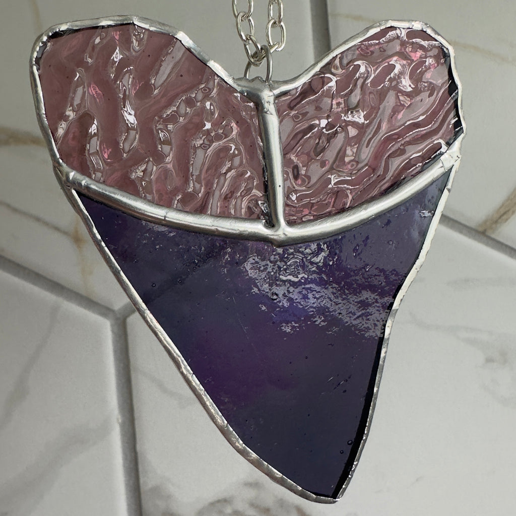 Stained Glass Megalodon Shark Tooth Suncatcher