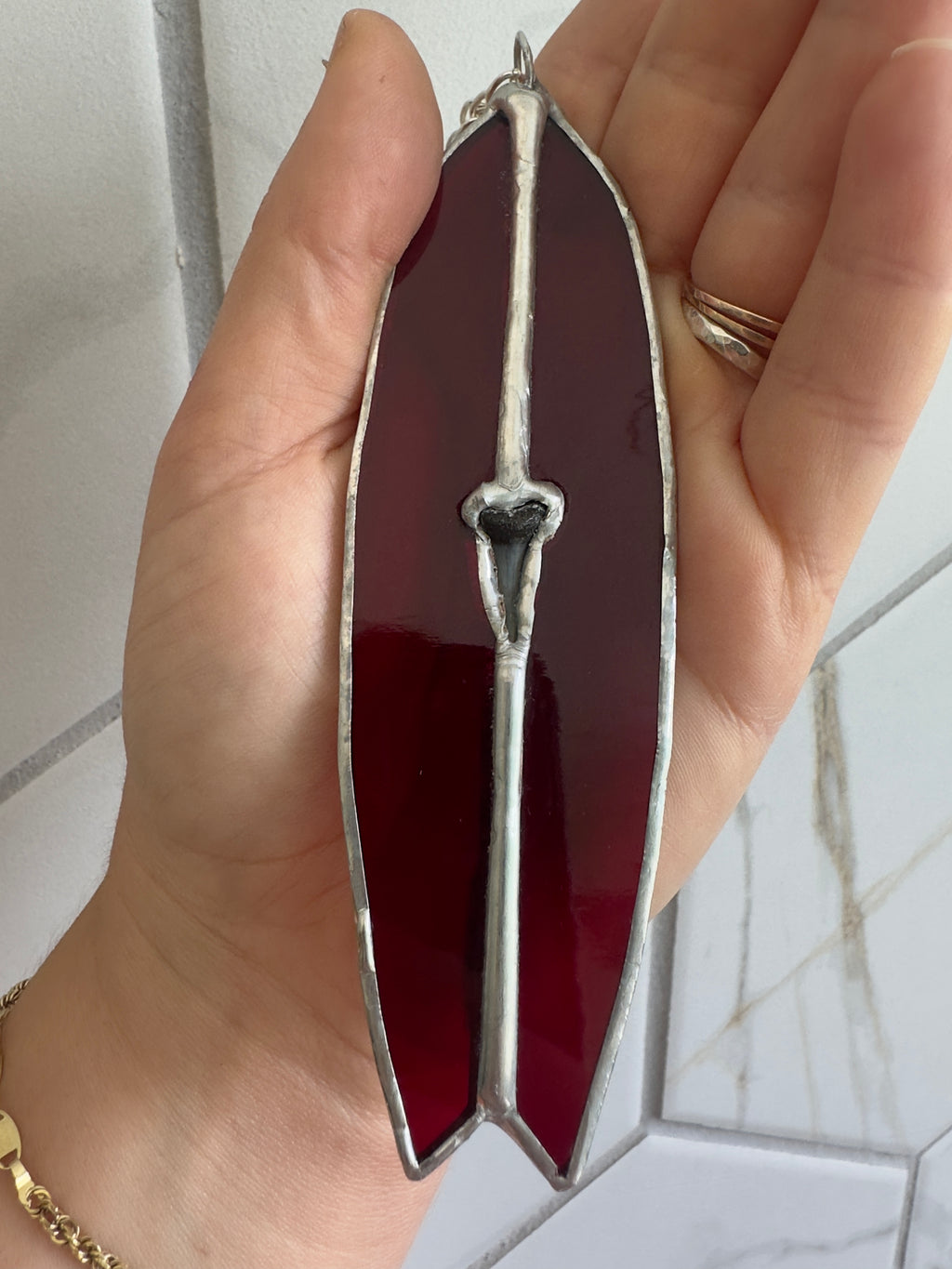 Stained Glass Surfboard Suncatcher