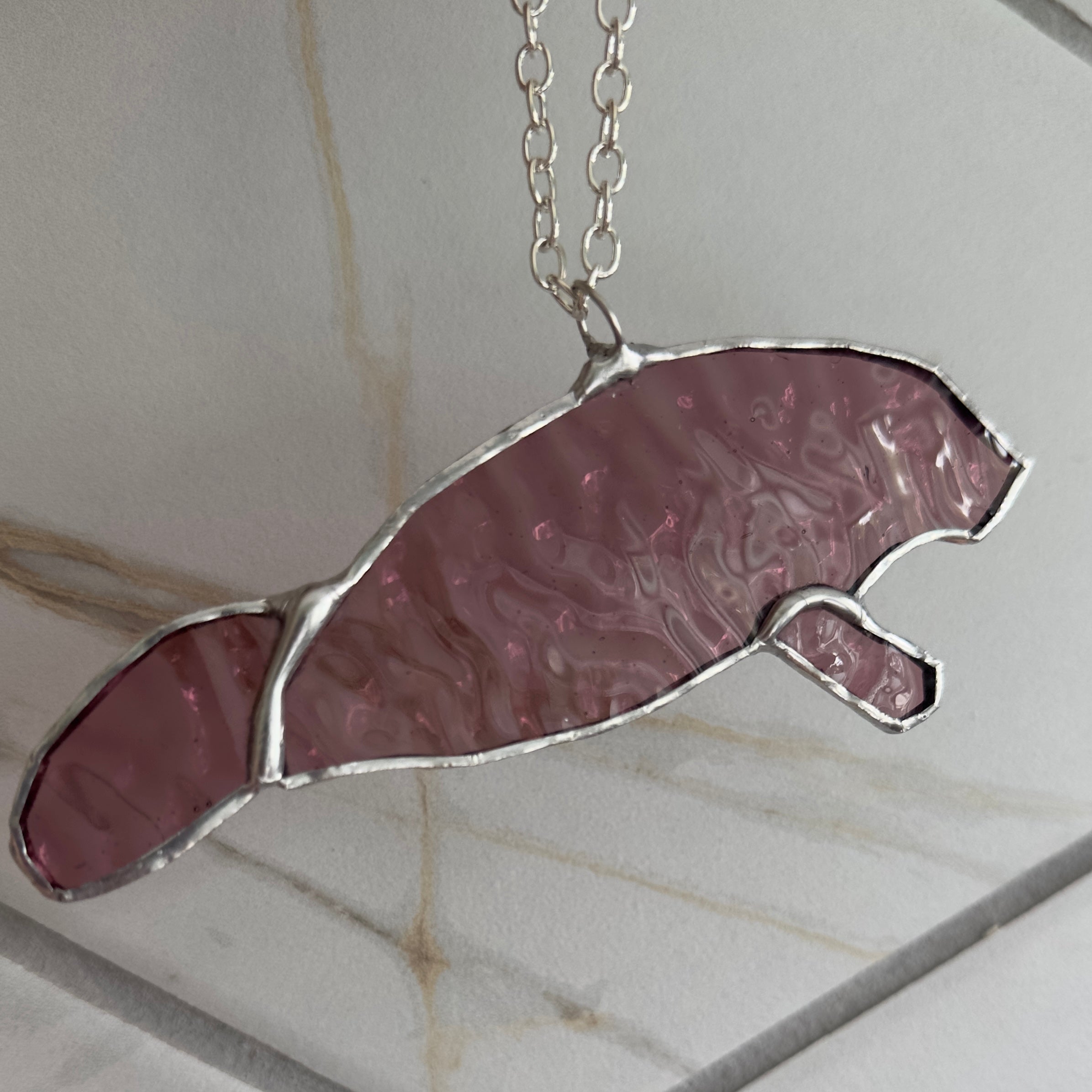 Stained Glass Manatee Suncatcher