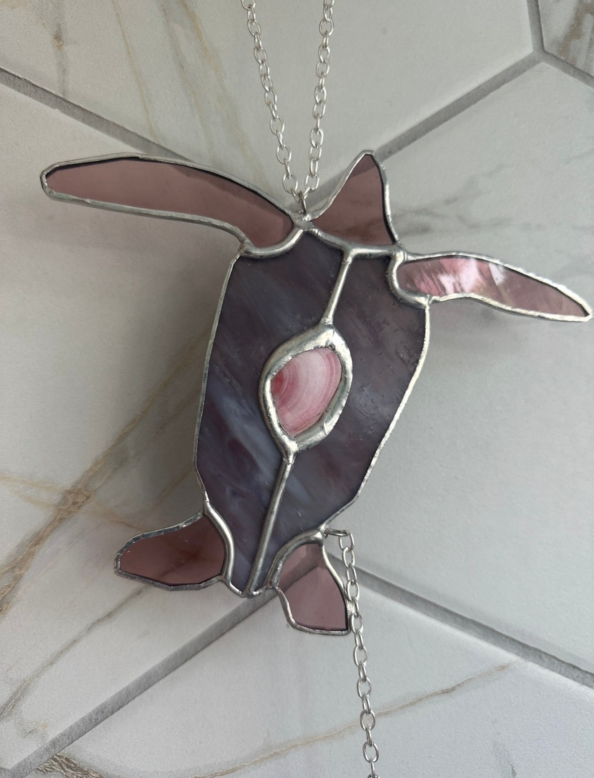 Sea Turtle Shell Family Suncatcher Chain