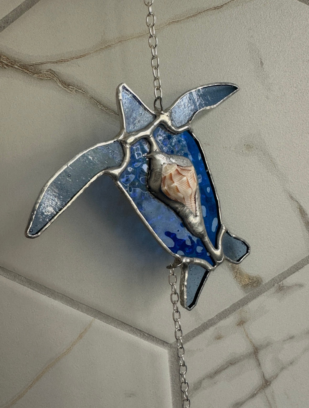 Sea Turtle Shell Family Suncatcher Chain
