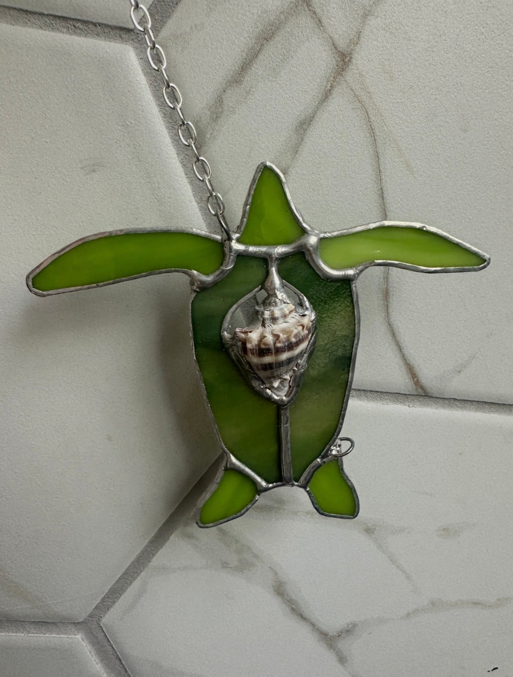 Sea Turtle Shell Family Suncatcher Chain