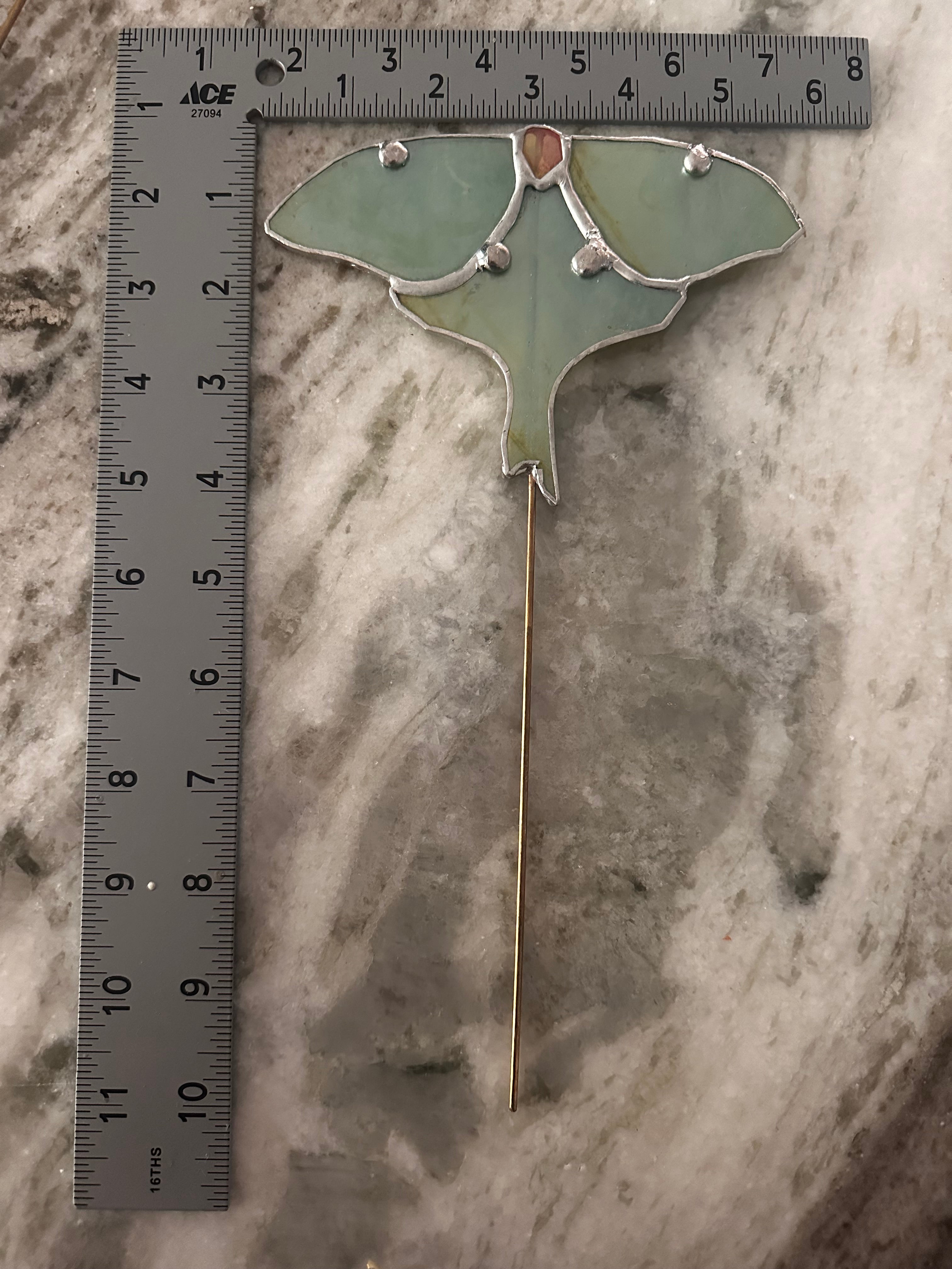 Luna Moth Plant Stake