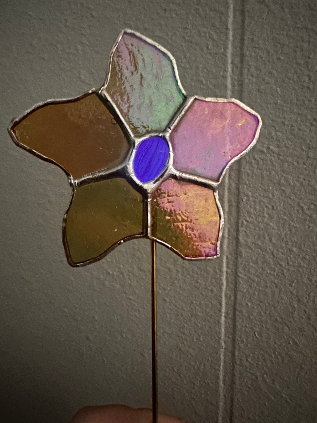 Flower Plant Stake with Glowing Center
